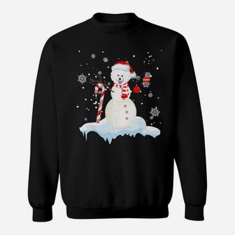 Bichon Frise Snowman Dancing On Snow Xmas Gift Dog Lover Sweatshirt - Monsterry UK