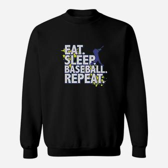 Big Boys Eat Sleep Baseball Repeat Sweatshirt | Crazezy CA