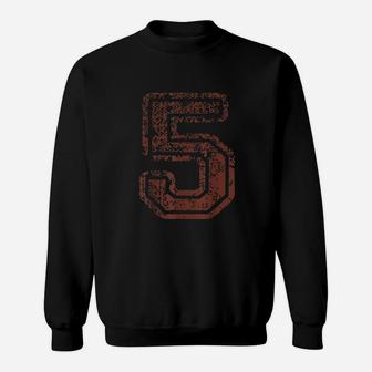 Big Maroon Color Number 5 Five Sweatshirt | Crazezy
