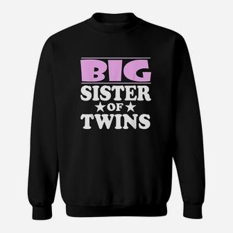 Big Sister Of Twins Announcement Gift Sweatshirt | Crazezy DE