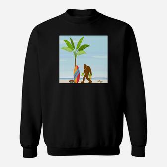 Bigfoot On Vacation Shirt Cruise Ship Palm Tree Surf Board Sweatshirt - Thegiftio UK