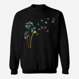 Birds Flower Fly Dandelion Swallow, Macaw, Birds Lover Sweatshirt | Crazezy AU