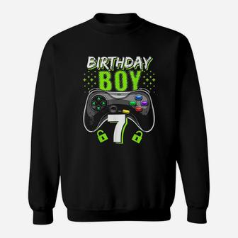 Birthday Boy 7 Video Game Controller Gamer Sweatshirt | Crazezy