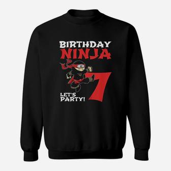 Birthday Ninja 7 Year Old Party Sweatshirt | Crazezy DE