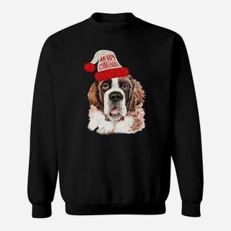 Black Base Saint Bernard Christmas Gift For Dog Lovers Sweatshirt Sweatshirt | Crazezy CA