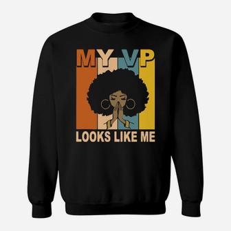 Black Girl My Vp Looks Like Me Retro Canvas Sweatshirt - Monsterry CA