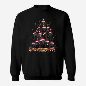 Black Lab Christmas Tree Dog Santa Xmas Tee Funny Pajamas Sweatshirt | Crazezy