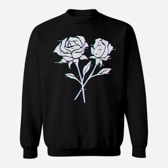 Black Roses Aesthetic Black Flower Sweatshirt | Crazezy UK