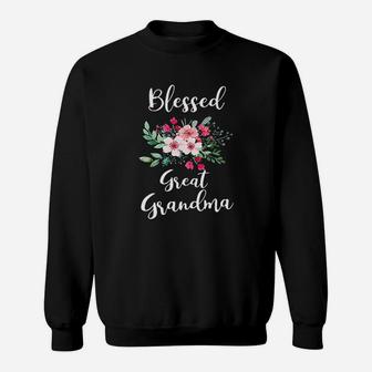 Blessed Great Grandma Flower Bouquet Gift For Grandma Sweatshirt | Crazezy DE