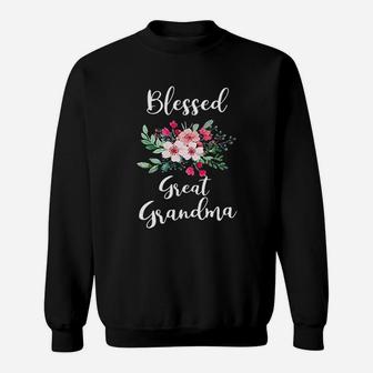 Blessed Great Grandma Flower Bouquet Gift For Grandma Sweatshirt - Thegiftio UK