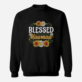 Blessed Mawmaw Mothers Day Cute Gift Floral Sweatshirt | Crazezy UK