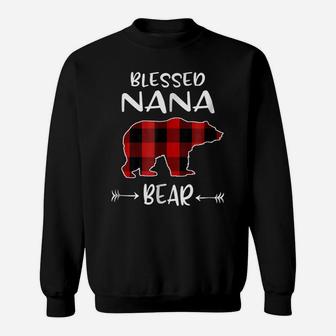 Blessed Nana Bear Shirt Primitive Buffalo Plaid Bear Shirt Sweatshirt | Crazezy CA