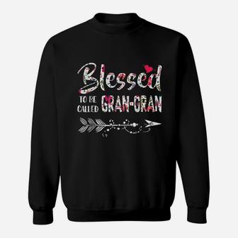 Blessed To Be Called Gran Gran Floral Gran Gran Sweatshirt | Crazezy