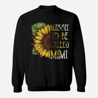 Blessed To Be Called Mimi Sunflower Grandma Gifts Christmas Sweatshirt | Crazezy DE