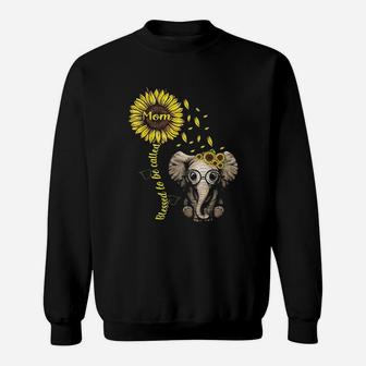 Blessed To Be Called Mom Sunflower Elephant Sweatshirt | Crazezy