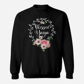 Blessed To Be Called Yaya Women Flower Decor Grandma Sweatshirt | Crazezy