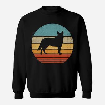 Blue Heeler Australian Cattle Dog Retro Vintage 70S Sunset Sweatshirt Sweatshirt | Crazezy