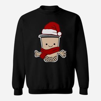 Boba Christmas Cute Xmas Bubble Milk Tea Sweatshirt Sweatshirt | Crazezy