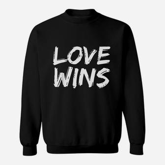 Bold Christian Quote For Men Faith Saying Love Wins Sweatshirt | Crazezy
