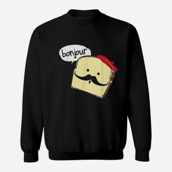 Bonjour Cute French Toast Funny Love France Foodie Humor Sweatshirt - Thegiftio UK