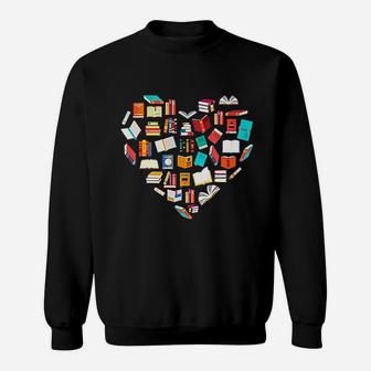 Book Lover Heart Shape Reading Sweatshirt | Crazezy