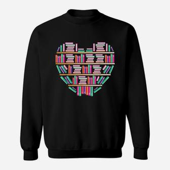 Book Reading Club Librarian Library Love Heart Sweatshirt | Crazezy CA