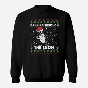 Border Collie Dabbing Through The Snow Ugly Xmas Gift Sweatshirt - Monsterry DE