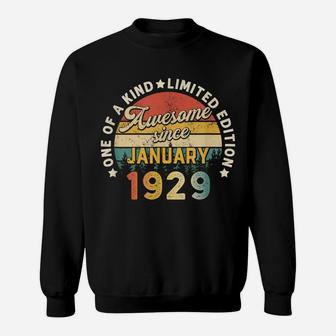 Born In January 1929 92Nd Birthday Vintage 92 Years Old Gift Sweatshirt | Crazezy CA