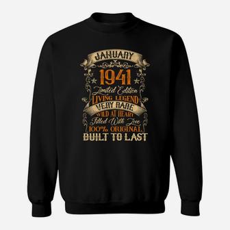 Born In January 1941 Vintage 80 Years Old 80Th Birthday Sweatshirt | Crazezy DE