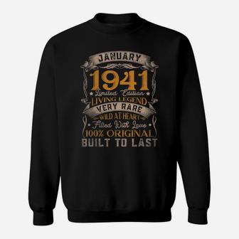 Born In January 1941 Vintage 80Th Birthday Gift 80 Years Old Sweatshirt | Crazezy