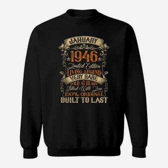 Born In January 1946 Vintage 75 Years Old 75Th Birthday Sweatshirt | Crazezy