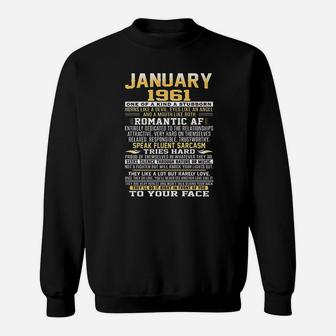 Born In January 1961 Facts Sweatshirt | Crazezy UK
