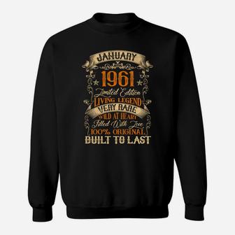 Born In January 1961 Vintage 60 Years Old 60Th Birthday Sweatshirt | Crazezy DE