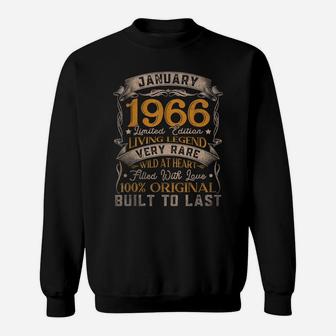 Born In January 1966 Vintage 55Th Birthday Gift 55 Years Old Sweatshirt | Crazezy CA