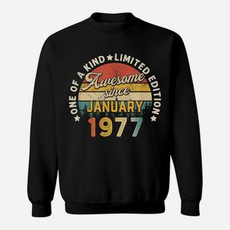 Born In January 1977 44Th Birthday Vintage 44 Years Old Gift Sweatshirt | Crazezy UK
