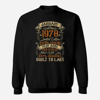 Born In January 1978 Vintage 43 Years Old 43Rd Birthday Sweatshirt | Crazezy DE