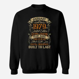 Born In January 1979 Vintage 42 Years Old 42Nd Birthday Sweatshirt | Crazezy AU