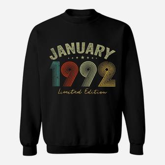 Born In January 1992 Vintage 29Th Birthday 29 Years Old Gift Sweatshirt | Crazezy