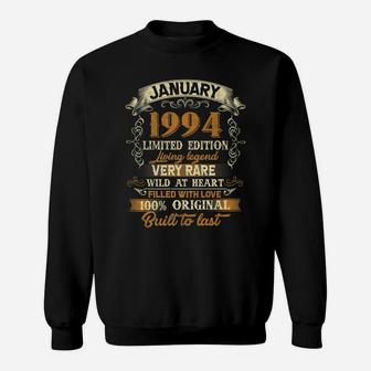 Born In January 1994 Vintage 27Th Birthday Gift 27 Yrs Old Sweatshirt | Crazezy DE