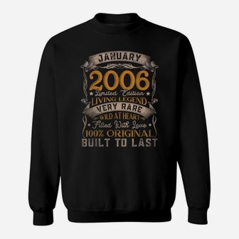 Born In January 2006 Vintage 15Th Birthday Gift 15 Years Old Sweatshirt | Crazezy DE