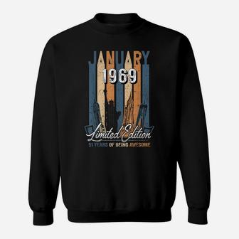 Born January 1969 Birthday Gift Made In 1969 51 Years Old Sweatshirt | Crazezy AU