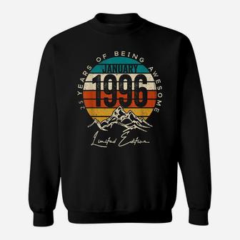 Born January 1996 Birthday Gift Made In 1996 25 Years Old Sweatshirt | Crazezy UK