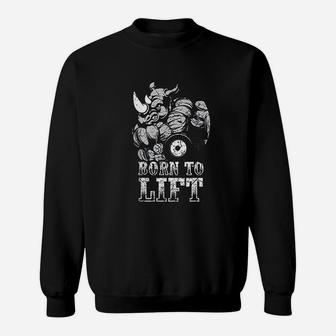 Born To Lift Rhino Muscles Training Sweatshirt | Crazezy