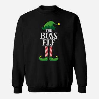 Boss Elf Matching Family Group Christmas Party Pajama Sweatshirt | Crazezy
