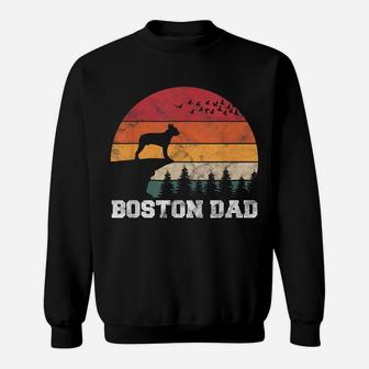 Boston Terrier Dad Bostie Dog Sunset Retro Style For Men Sweatshirt | Crazezy AU