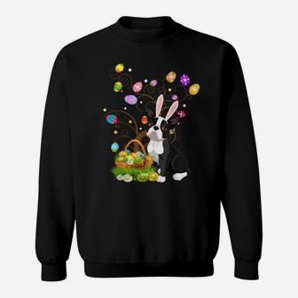 Boston Terrier Pet Dog Hunting Egg Tree Bunny Easter Day Sweatshirt | Crazezy