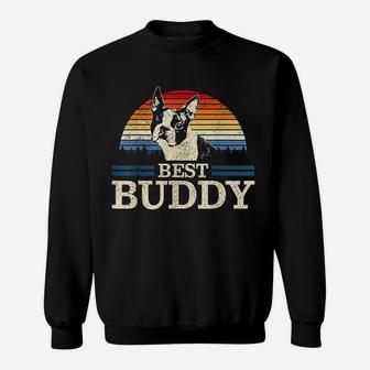 Boston Terrier Vintage Best Buddy Funny Dog Lover Gift Sweatshirt | Crazezy DE