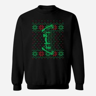 Bowhunter Deer Hunting Xmas Gift Bow Hunter Ugly Christmas Sweatshirt Sweatshirt | Crazezy