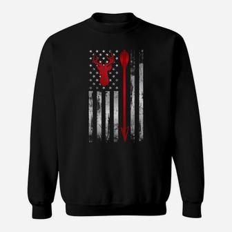 Bowhunter Gift Patriotic American Usa Flag Deer Bow Hunting Sweatshirt | Crazezy