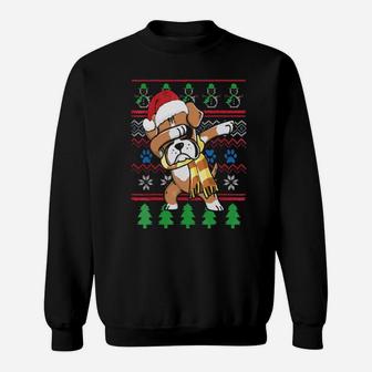 Boxer Dabbing Santa Hat Ugly Style Sweatshirt - Monsterry DE